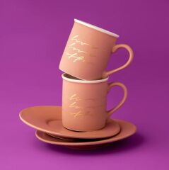 Joy Pembe 2 Kişilik Kahve Fincan Takımı 90 ml 500.01.01.8587