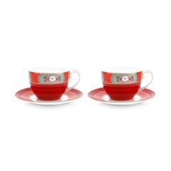 Kırmızı Porselen Çay Fincan Seti 280 Ml  51004095