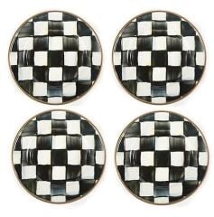 COURTLY CHECK ENAMEL CANAPE PLATES - SET OF 4 89919-40
