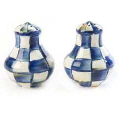 ROYAL CHECK ENAMEL SALT & PEPPER SHAKERS 89234-240