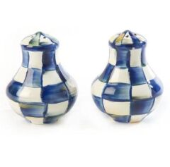 ROYAL CHECK ENAMEL SALT & PEPPER SHAKERS 89234-240