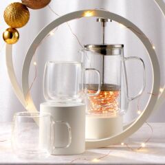 Jumbo Glory Double Wall Çift Çidarlı Kulplu 2'li Bardak 350 ml 500.01.01.7796
