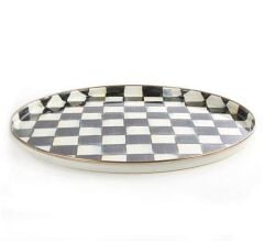 COURTLY CHECK ENAMEL ROUND TRAY 89269-40