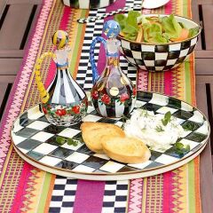 COURTLY CHECK ENAMEL ROUND TRAY 89269-40