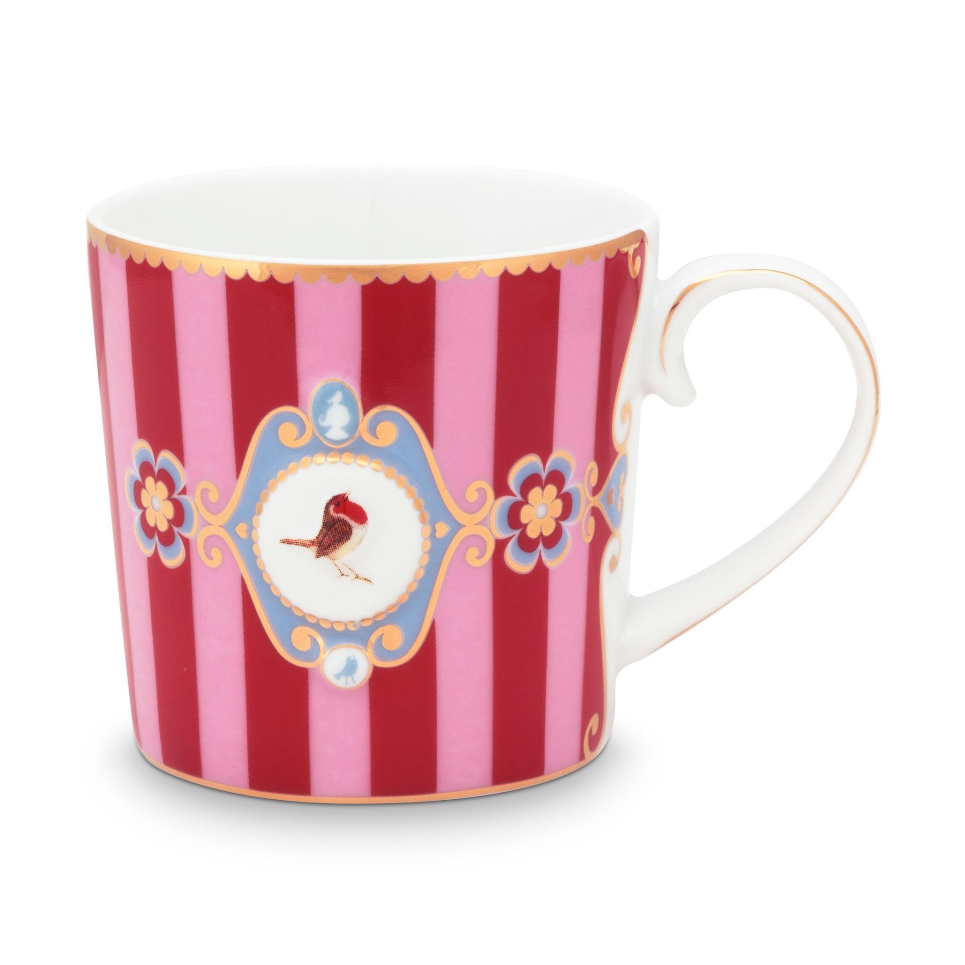 PİP LOVE BİRDS KIRMIZI/PEMBE ÇİZGİLİ KÜÇÜK MUG 150 ML 51002034