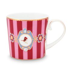 PİP LOVE BİRDS KIRMIZI/PEMBE ÇİZGİLİ KÜÇÜK MUG 150 ML 51002034