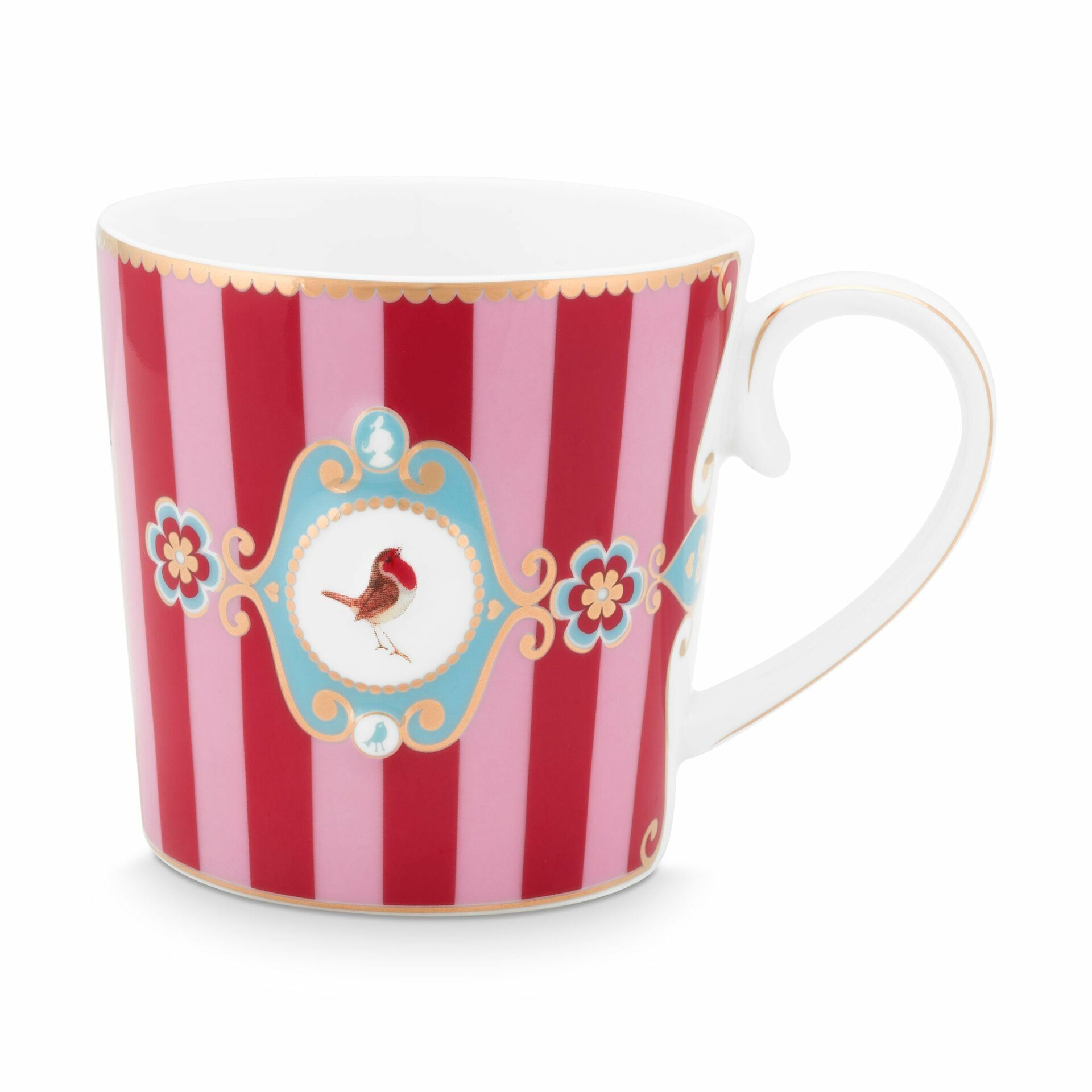 PİP LOVE BİRDS KIRMIZI/PEMBE ÇİZGİLİ MUG 250 ML 51002028