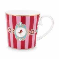 PİP LOVE BİRDS KIRMIZI/PEMBE ÇİZGİLİ MUG 250 ML 51002028