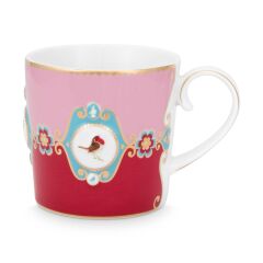 PİP LOVE BİRDS KIRMIZI/PEMBE MADALYON DESENLİ KÜÇÜK MUG 150 ML 51002032