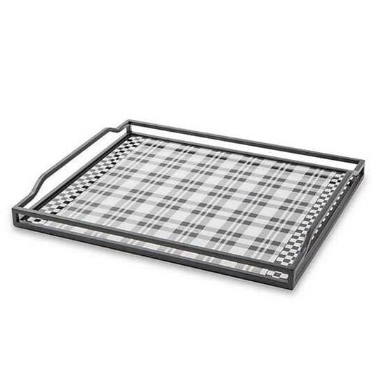 Black & White Tartan Butler's Tray 45105-011