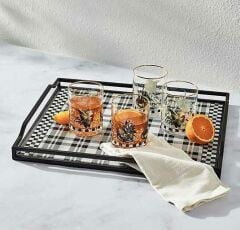Black & White Tartan Butler's Tray 45105-011