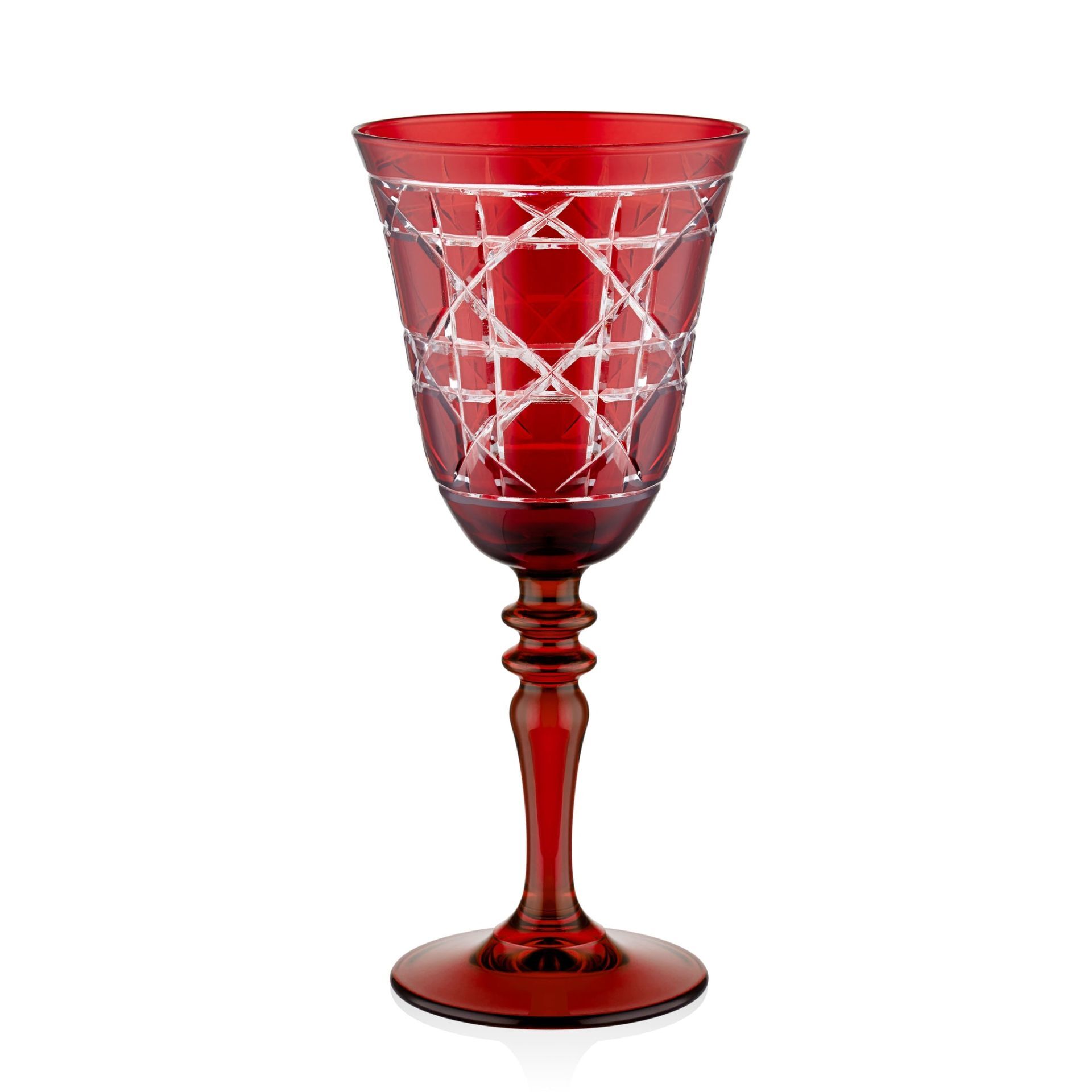 GLORİA KIRMIZI EL KESMESİ CAM KADEH 270 ML CA2440141RD
