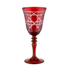 GLORİA KIRMIZI EL KESMESİ CAM KADEH 270 ML CA2440141RD