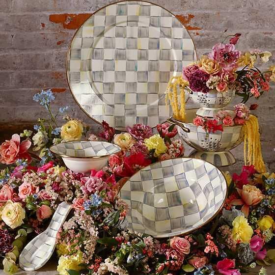 STERLING CHECK ENAMEL SERVING BOWL- 89220-540