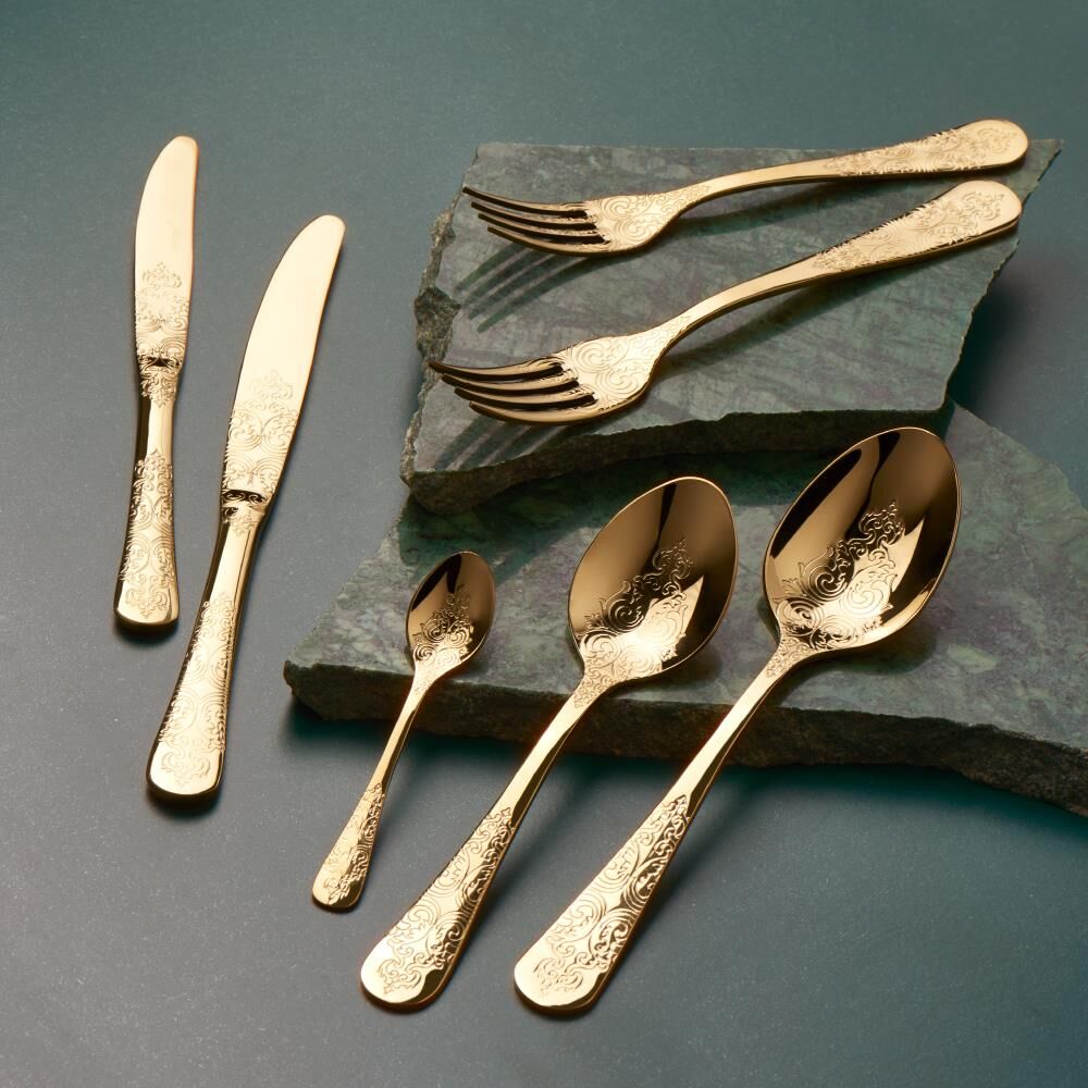 Antique Titanyum Gold 12 Kişilik 84 Parça Çatal Kaşık Bıçak Takımı 500.01.01.8891