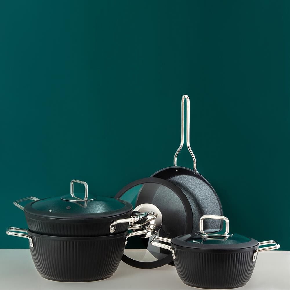 JUMBO DUBLİN BLACK 7 PARÇA GRANİT TENCERE SETİ 500.01.02.1678