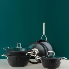 JUMBO DUBLİN BLACK 7 PARÇA GRANİT TENCERE SETİ 500.01.02.1678