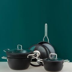 JUMBO DUBLİN BLACK 7 PARÇA GRANİT TENCERE SETİ 500.01.02.1678