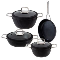 JUMBO DUBLİN BLACK 7 PARÇA GRANİT TENCERE SETİ 500.01.02.1678