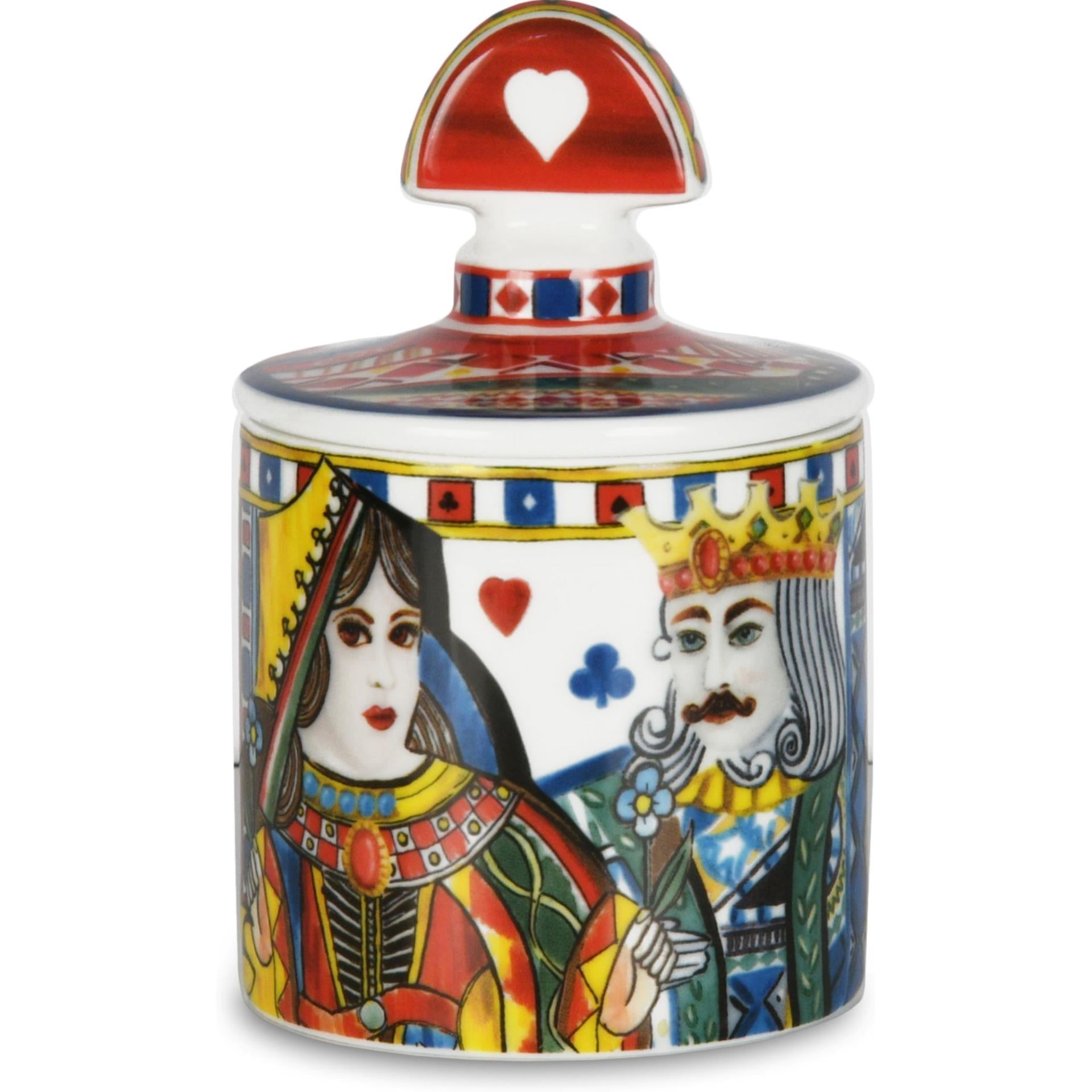 BACİ MİLANO REGİNA KIRMIZI MAVİ PORSELEN KÜP SAKLAMA KUTUSU 11 CM CAN1.REG01