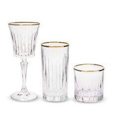 RCR Timeless 6'lı Altın Rimli Kadeh Seti 300 ml
