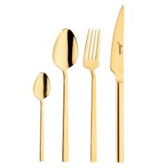 8100 Titanyum Gold 6 Kişilik 24 Parça Tatlı  Çatal Kaşık Bıçak Takımı 500.01.01.7678