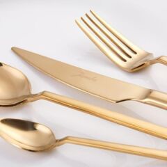 8100 Titanyum Gold 6 Kişilik 24 Parça Tatlı  Çatal Kaşık Bıçak Takımı 500.01.01.7678