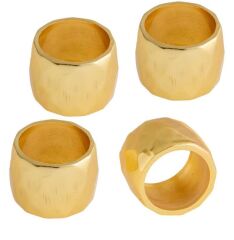 Qarına 329 Gold Peçete Yüzüğü 4 Lü Set
