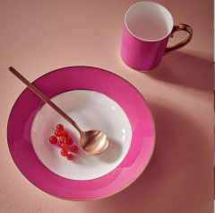 PİP  Pembe Porselen Çukur Tabak 23,5 cm 51001355