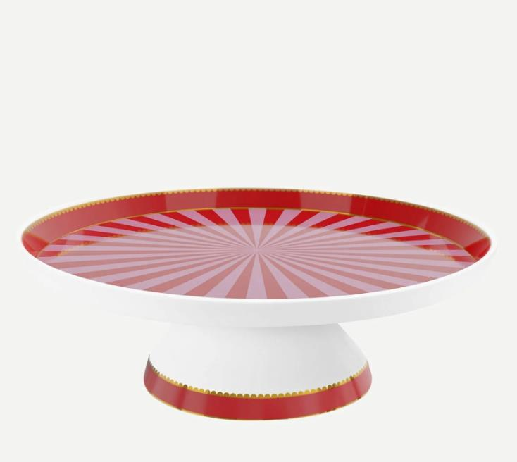 PİP Kırmızı Pembe Porselen Kek Standı 24 cm 51018114