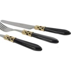 BUGATTİ Aladdin Siyah Gold Paslanmaz Çelik 75 Parça Çatal Kaşık Bıçak Seti P319.321864