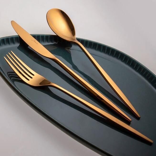 Jumbo 5800 Apollo Titanyum Bronz 12 Kişilik 84 Parça Çatal Kaşık Bıçak Takımı 500.01.01.7844