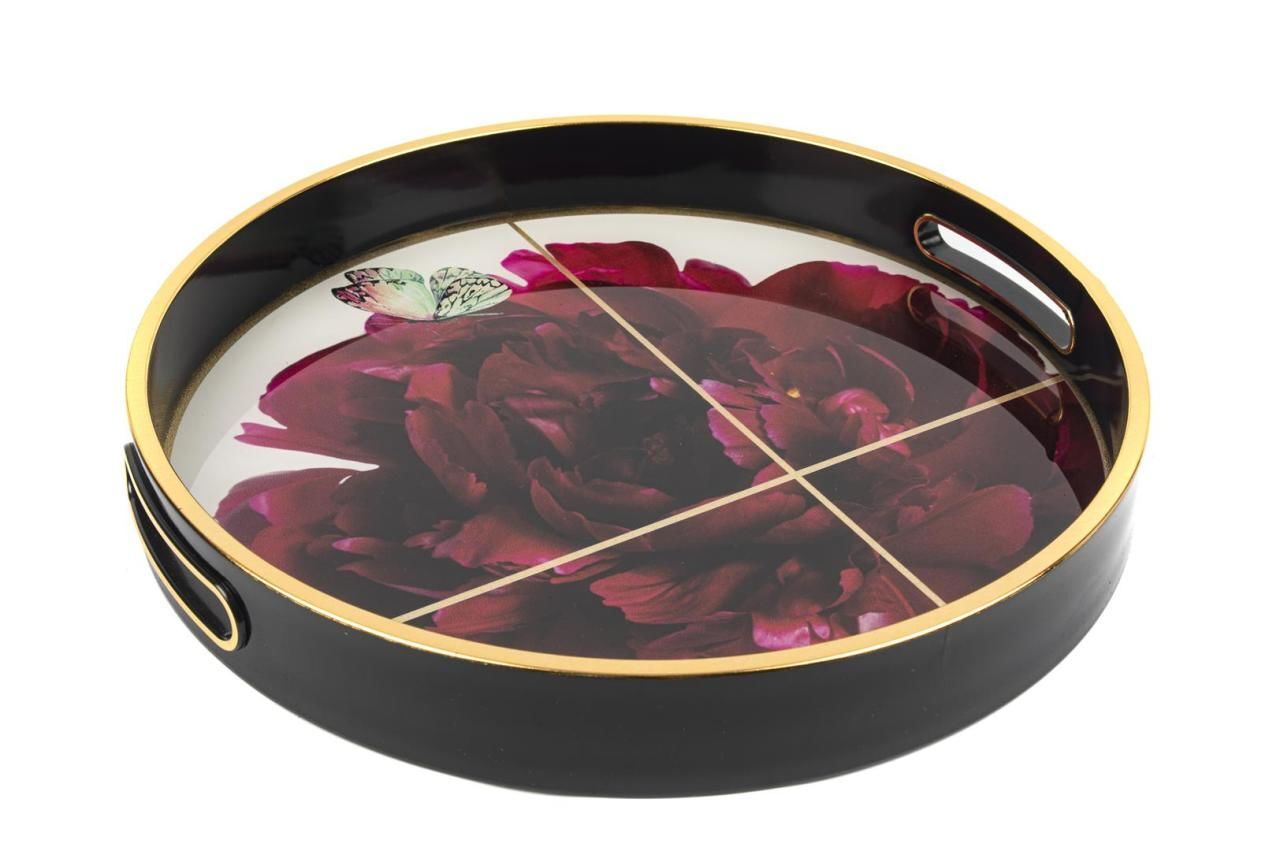 Mikasa Moor Kırmızı Çiçek Desen Tepsi 30CM P155.321086