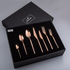 5100 Quartz Titanyum Bronz 12 Kişilik 84 Parça Çatal Kaşık Bıçak Seti 500.01.01.6705